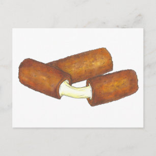 Mozzarella Cheese Sticks Junk Food Foodie Postcard Vykort
