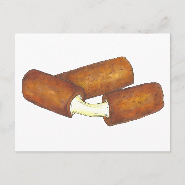 Mozzarella Cheese Sticks Junk Food Foodie Postcard Vykort (Framsida)