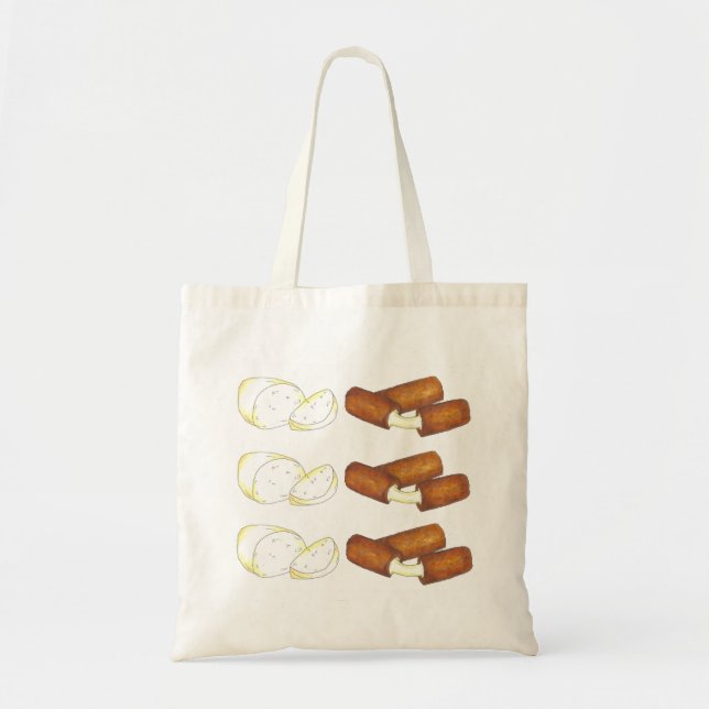 Mozzarella Cheese Sticks Junk Food Tote Tygkasse (Framsidan)
