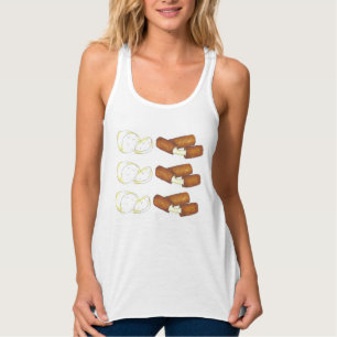 Mozzarella Cheese Sticks Snack Junk Food Foodie Linne Med Racerback