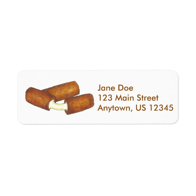 Mozzarella Sticks Cheese Junk Food Labels Returadress Etikett (Framsidan)