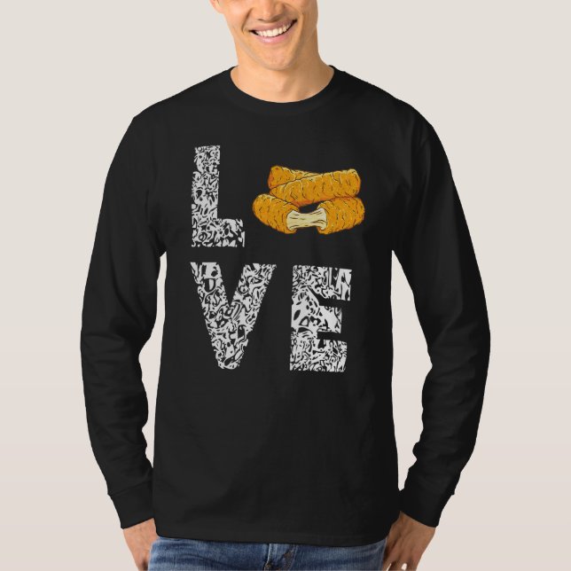 Mozzarella Sticks Leopard Kärlek Cheese Sticks Bre T Shirt (Framsida)