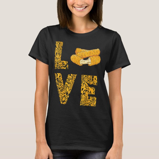 Mozzarella Sticks Leopard Kärlek Cheese Sticks Foo T Shirt (Framsida)