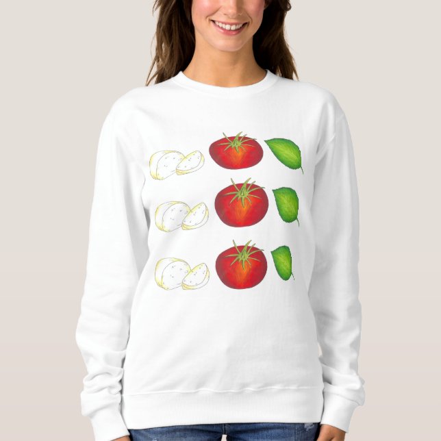Mozzarella Tomato Basil Italy Food Nonna Tee Shirt (Framsida)