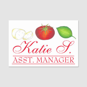 Mozzarella Tomato Basil Italy Food Restaurant Namnbricka