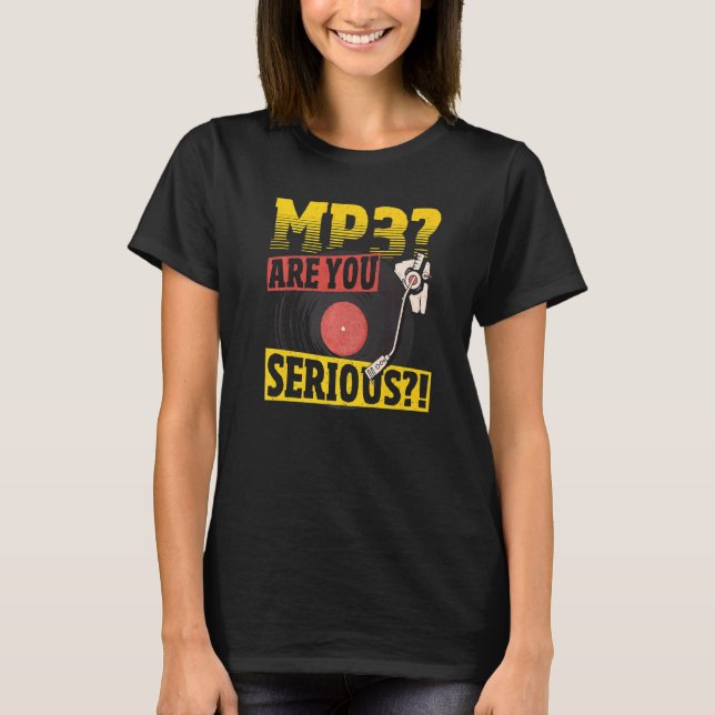 Mp3 är du seriös1 vinylinsamling t shirt (Framsida)