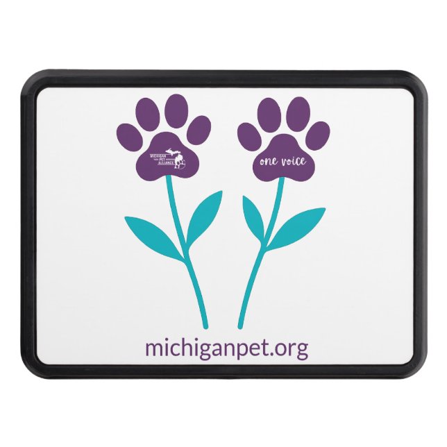 MPA Paw Print Tulips Hitch Cover Dragkroksskydd (Framsidan)