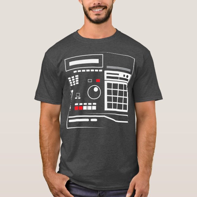 MPC Drum Sampler ger Hiphop Music Älskare T Shirt (Framsida)