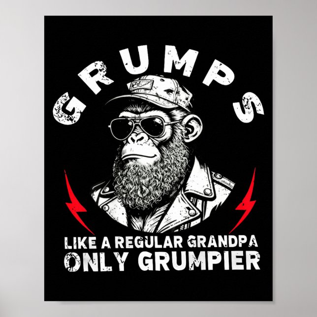 Mps Like A Regular Grandpa Only Mer Monkey (on Bac Poster (Framsidan)