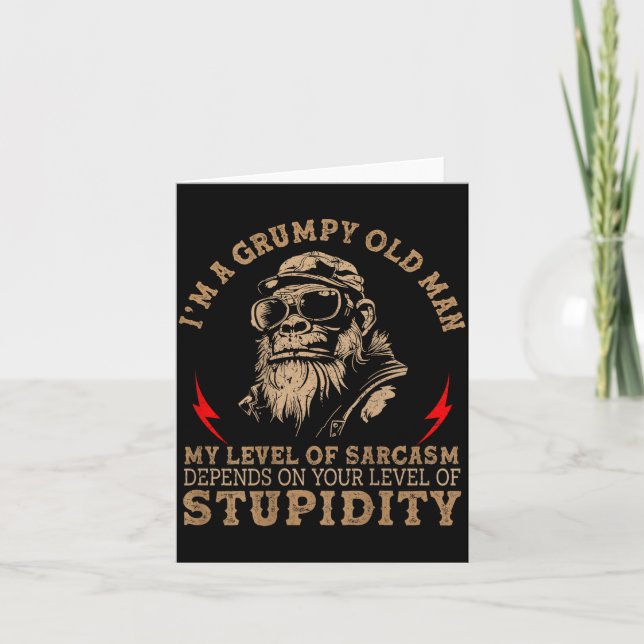 Mpy Old Man - My Level Of Sarcasm Funny Monkey (on Kort (Framsida)