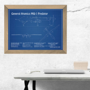 MQ-1 Predator UAV - Flygplanets avtryck AD Fototryck