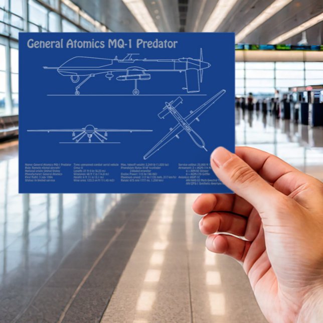 MQ-1 Predator UAV - Flygplanets avtryck AD Vykort (Skapare uppladdad)