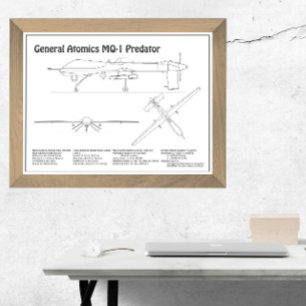 MQ-1 Predator UAV - Flygplanets BD Fototryck