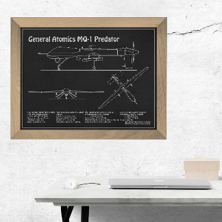MQ-1 Predator UAV - Flygplanets blå PD Fototryck