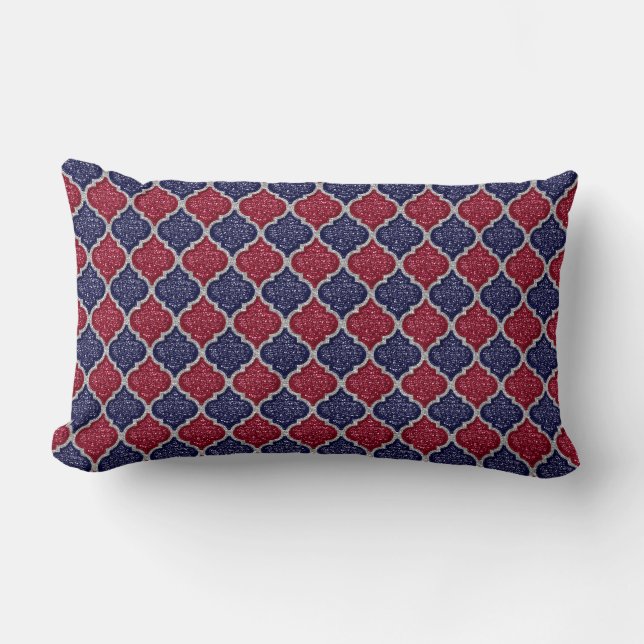 MQF Sequins-Blue-Raspberry-Silver-LUMBAR PILLOW Lumbarkudde (Framsida)