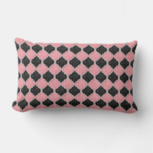 MQF Sequins-Dusty Rosa-Black-White-LUMBAR PILLOW Lumbarkudde