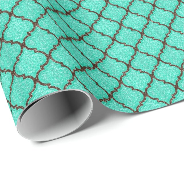 MQF Sequins-Mint-Chocolate-GIFT WRAP Presentpapper (Rullad Hörn)