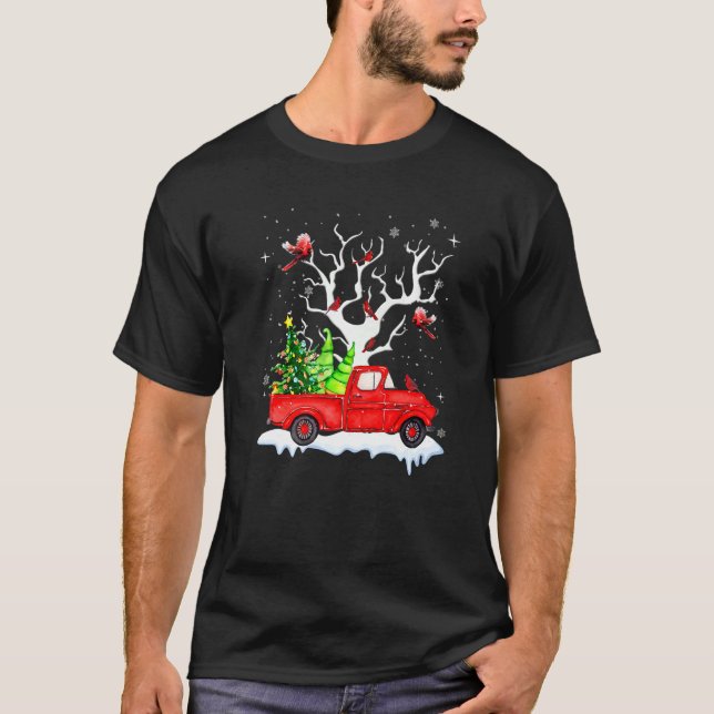 Mqoo-kardinal Lastbil Julgran God jul-kort T Shirt (Framsida)