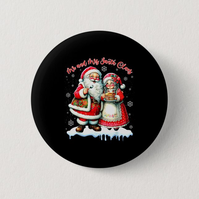 Mr &amp; Mrs Santa Claus Christmas Matching Couple Knapp (Framsida)