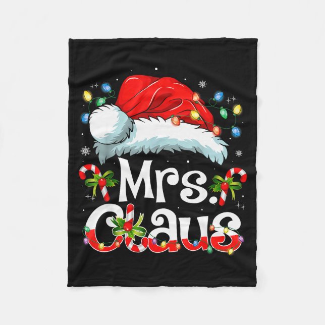 Mr And Mrs Claus Couples Matching Christmas Pajama Fleecefilt (Framsidan)