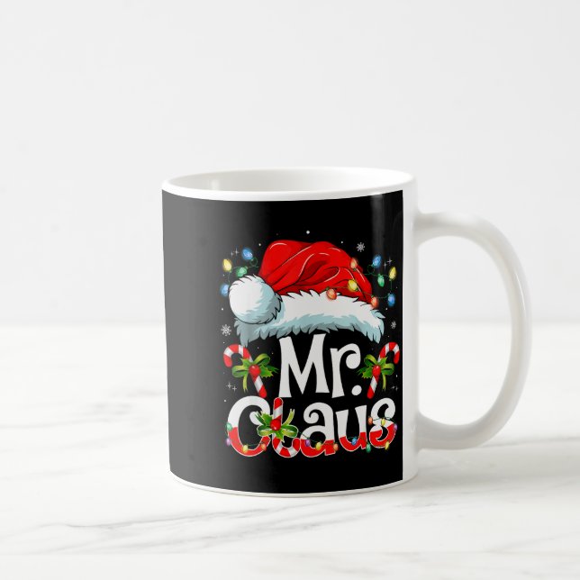 Mr And Mrs Claus Couples Matching Christmas Pajama Kaffemugg (Höger)