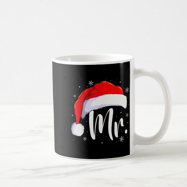 Mr And Mrs Claus Couples Matching Christmas Pajama Kaffemugg (Höger)
