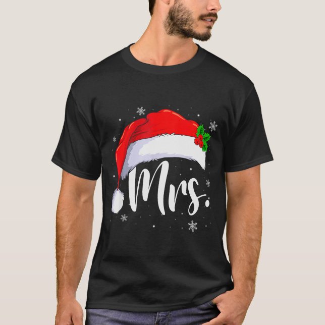 Mr And Mrs Claus Couples Matching Christmas Pajama T Shirt (Framsida)