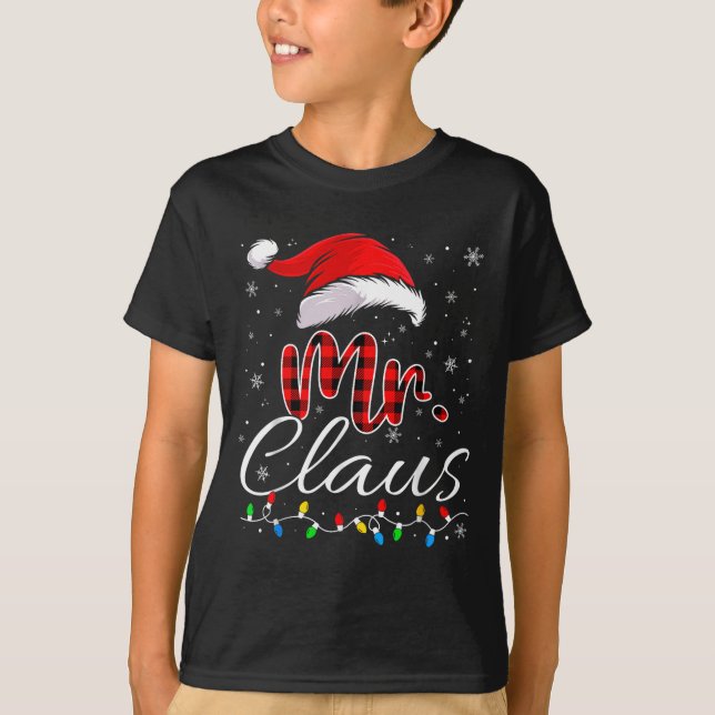 Mr And Mrs Claus Couples Matching Christmas Pajama T Shirt (Framsida)