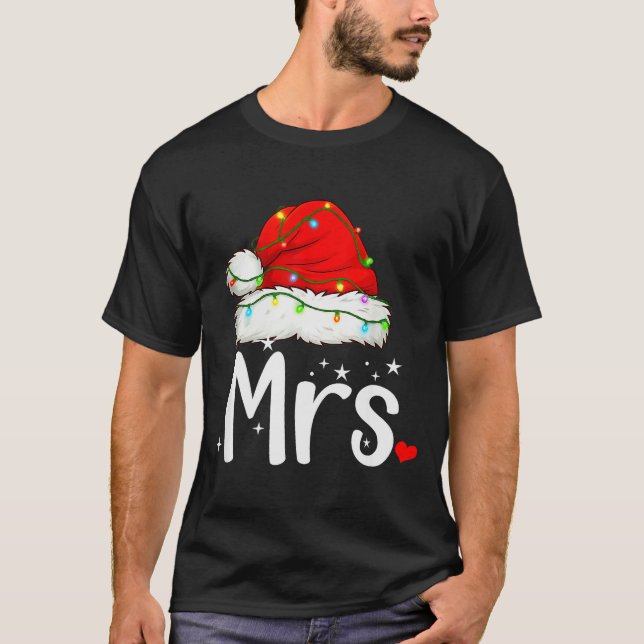 Mr And Mrs Claus Couples Matching Christmas Pajama T Shirt (Framsida)