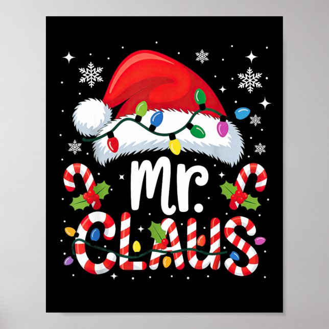 Mr And Mrs Claus Couples Matching Christmas  Poster (Framsidan)