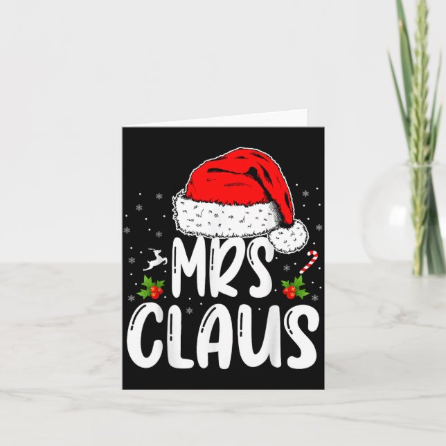 Mr And Mrs Claus Couples Matching Christmas Santa  Kort (Framsida)