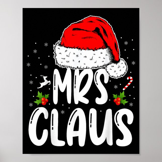 Mr And Mrs Claus Couples Matching Christmas Santa  Poster (Framsidan)