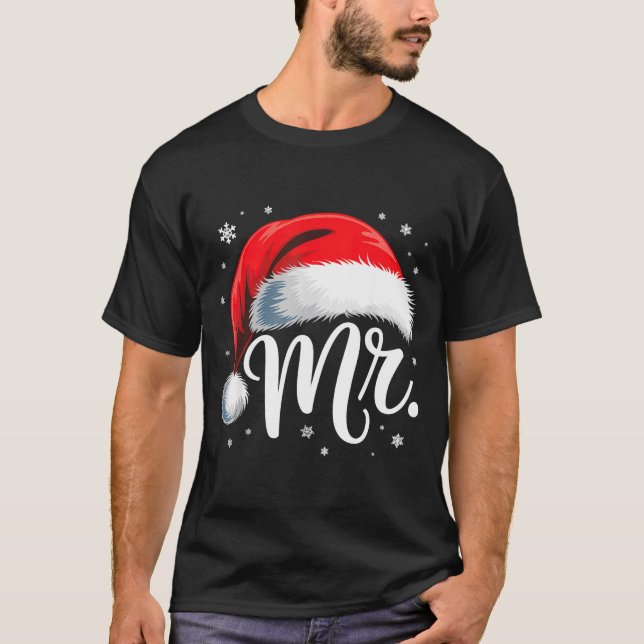 Mr And Mrs Claus Couples Matching  T Shirt (Framsida)