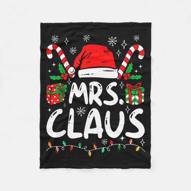 Mr And Mrs Claus Santa Hat Couples Family Christma Fleecefilt (Framsidan)