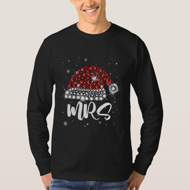 Mr And Mrs Claus Santa Hat Diamond Funny T Shirt (Framsida)