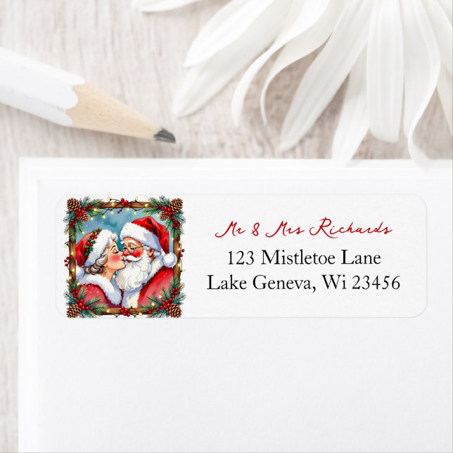 Mr and Mrs Clause Sweet Christmas  Returadress Etikett (Insitu)