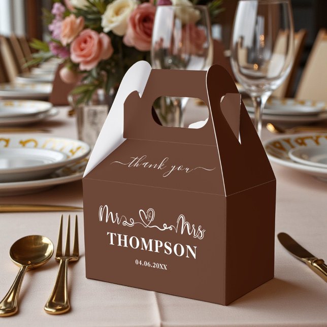 Mr and Mrs Elegant Simple | Brown Presentaskar (Skapare uppladdad)