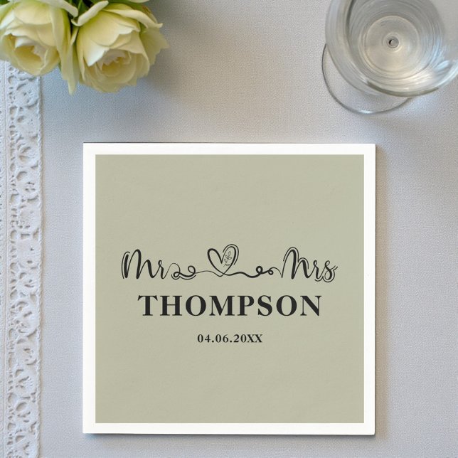 Mr and Mrs Elegant Simple | Cement Grey Pappersservett (Skapare uppladdad)