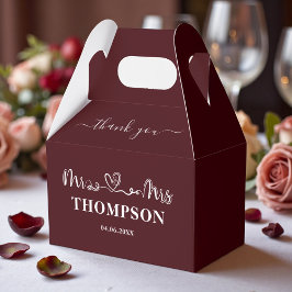 Mr and Mrs Elegant Simple | Deep Burgundy Presentaskar