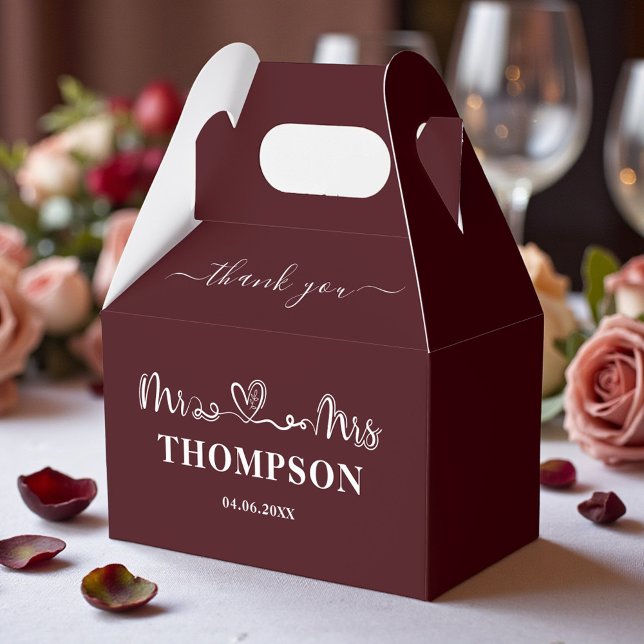Mr and Mrs Elegant Simple | Deep Burgundy Presentaskar (Skapare uppladdad)