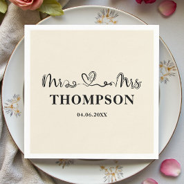 Mr and Mrs Elegant Simple | Natural White Pappersservett