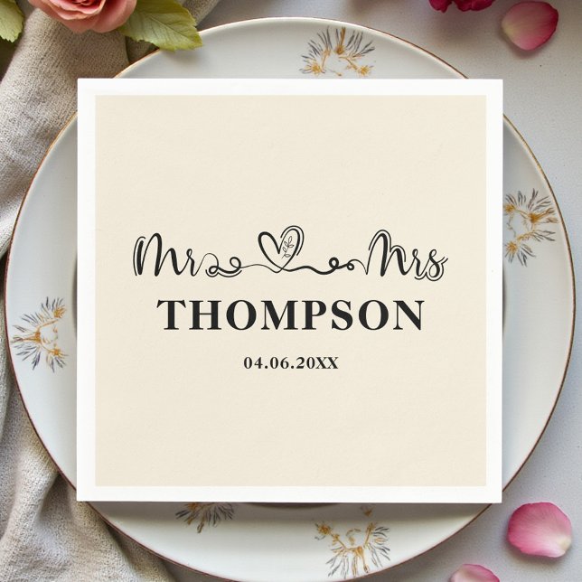 Mr and Mrs Elegant Simple | Natural White Pappersservett (Skapare uppladdad)