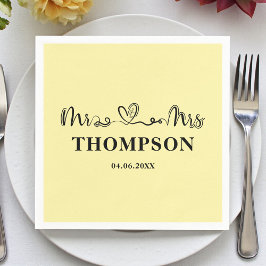 Mr and Mrs Elegant Simple | Pale Yellow Pappersservett