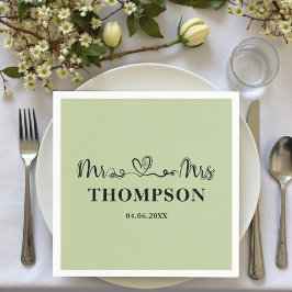 Mr and Mrs Elegant Simple | Sage Green Pappersservett