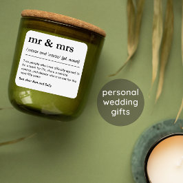 Mr and Mrs Personalized Wedding Gift Tag Klistermärken
