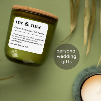 Mr and Mrs Personalized Wedding Gift Tag Klistermärken