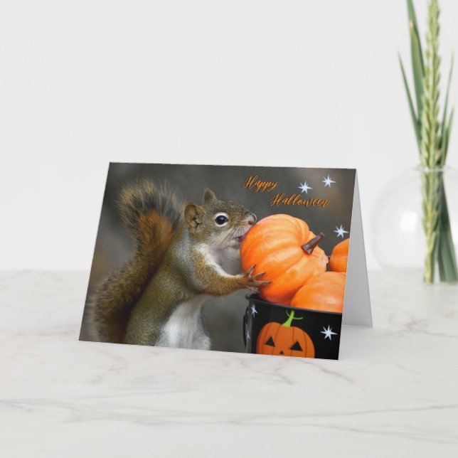 Mr Bickles the Squirrel Halloween-kortet Kort (Framsida)