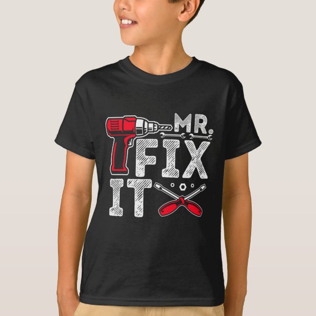 Mr Break it, Fix it funny Pappa & Son Matching Tjo T Shirt (Framsida)