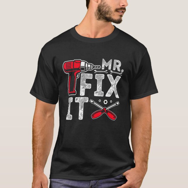 Mr Break it Fix it Pappa & Son Matching Pappor T Shirt (Framsida)
