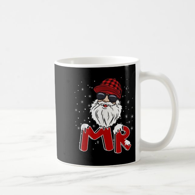 Mr Claus Costume Christmas Funny Santa Hat Family  Kaffemugg (Höger)